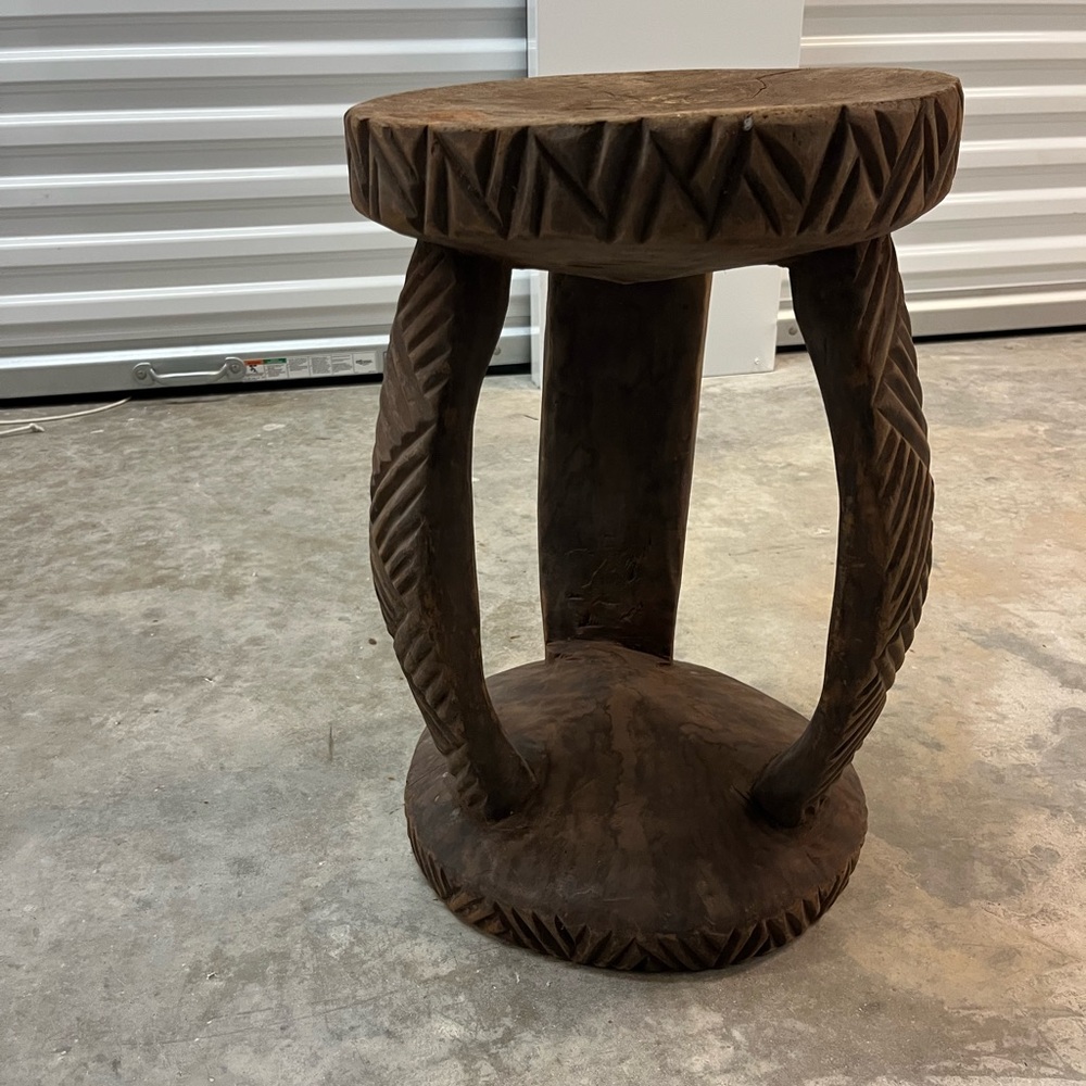 Handcrafted Wooden Art Stool